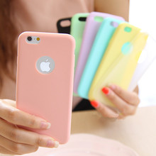 Твердые конфеты матовый цвет кожи чехол для iPhone 6 S резина TPU мягкая обложка для iPhone 6 6 S кремния 4.7 дюймов 6 цветов
