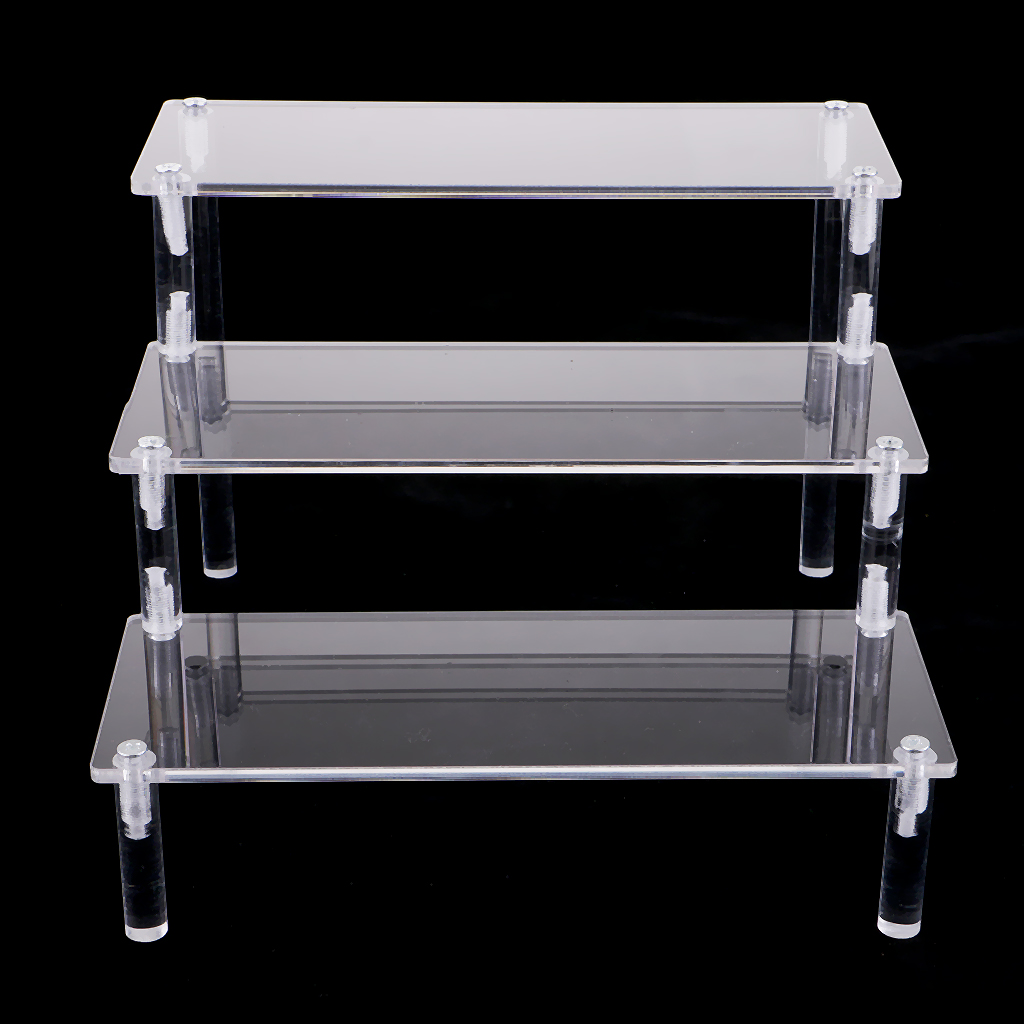 Acrylic Riser Display Shelf Removable Rack 2 Layer Display Stand for Figures 