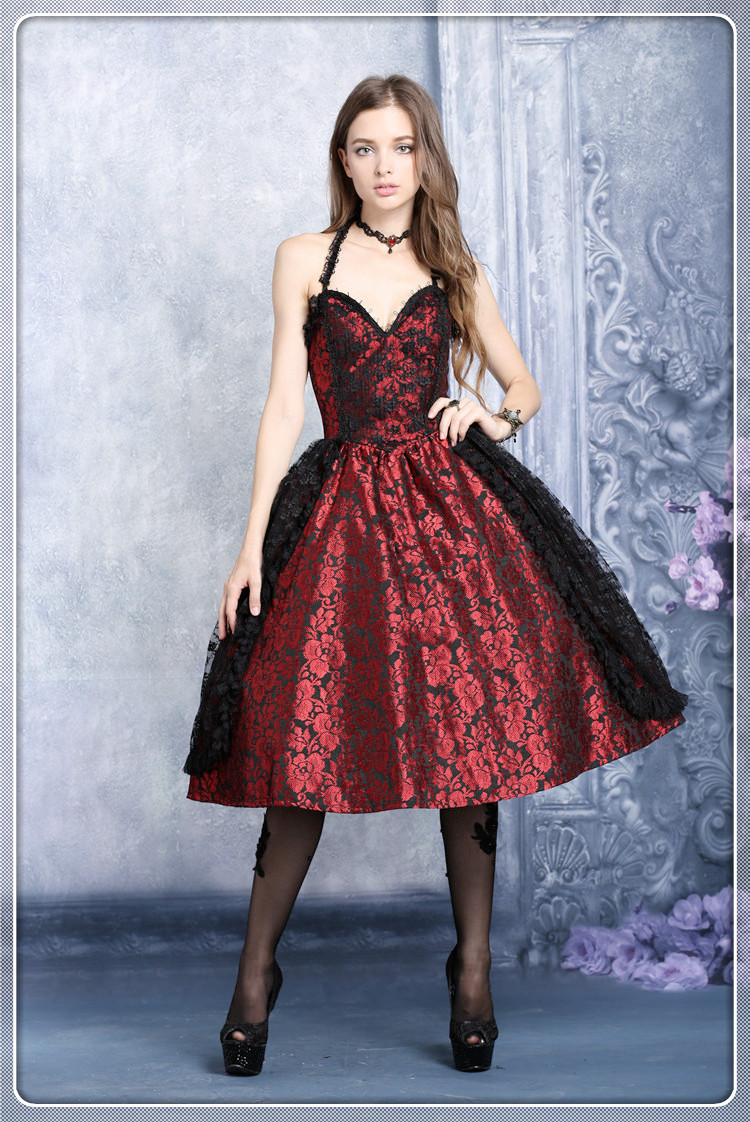 Red pinup dress crinoline