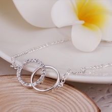 SA005 New Arrival 925 Sterling Silver Crystal Circle Foot Bracelet Sexy Anklets For Women Barefoot Sandals