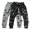 Children Cotton Trousers Nununu Harem Pants Splash Brush Stroke Half Half Baggy Pants For Boys Girls