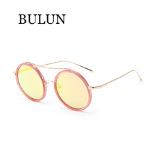 BULUN 2015 Metal Round Sunglasses Women Brand Designer Classical Reflective Sun Glass For Women Oculos De Sol Feminino Gafas