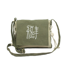 small size women handbag canvas new design casual shoulder & crossbody high quality national style messenger bag for girl