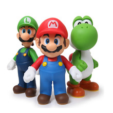 3pcs/lot Super Mario Bros Luigi Mario Action Figure PVC Super Mario Figure Model Doll 5” = 13cm Figure Toys For Children / Kid