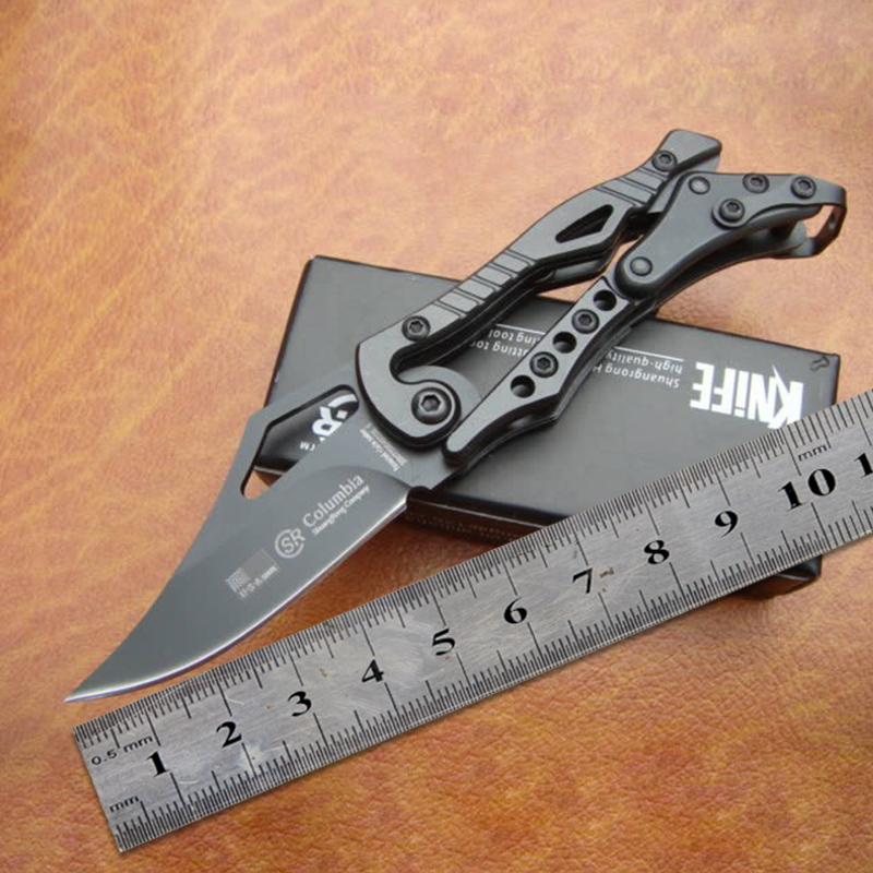 SR Mechanical Folding Knife Black With 440C Blade Small Knife Survival Pocket Knives Camping