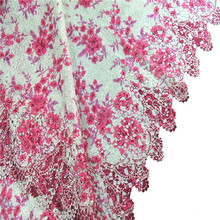 2016 Latest African lace fabrics high quality multi color cord lace /gupure lace fabric for women wedding604180w-10-M (6)