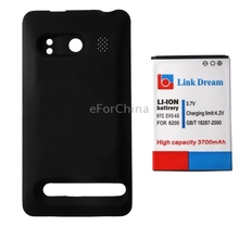 3700mAh Mobile Phone Battery & Cover Back Door for HTC EVO 4G (Black)