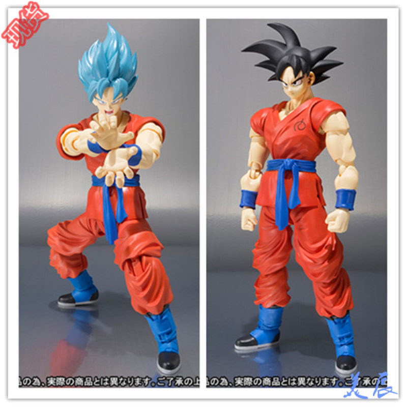 New Anime Fukkatsu No F Super Saiyan God SS Gokou Goku Action Figure S.H.Figuarts (SHF) Dragon Ball Z Toy 16cm Box