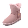 2016 Winter Women Fashion Shoes 100 Leather Explosion Models Warm Thick Cotton Round Toe Flat Snow