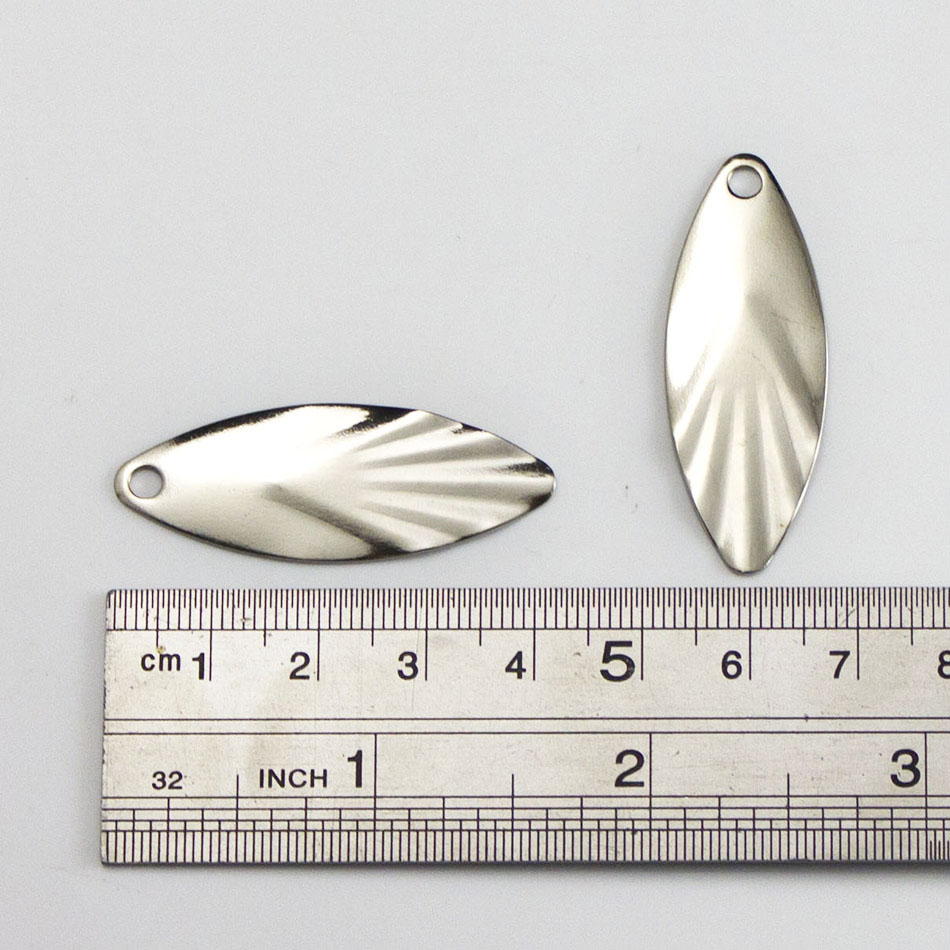 50pcs/lot, SP013 Steel Smooth Willow Leaf Fluted Spinner Blades, Size3.5 15.5*41.5, DIY Spinner