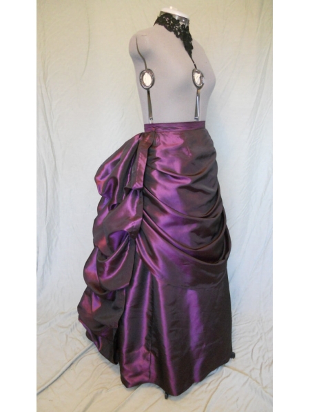Здесь можно купить  Purple Satin Long Victorian Bustle Skirt  Одежда и аксессуары