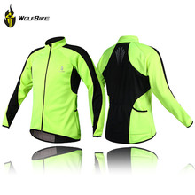 WOLFBIKE Fleece Thermal Cycling Long Sleeve Jersey Winter Outdoor Sports Jacket Windproof Wind Coat Bicycle Cycle Wear Clothing