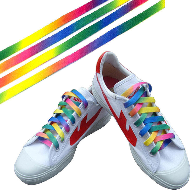 Useful 5Pairs Rainbow MultiColor Flat Sport Laces Sneaker