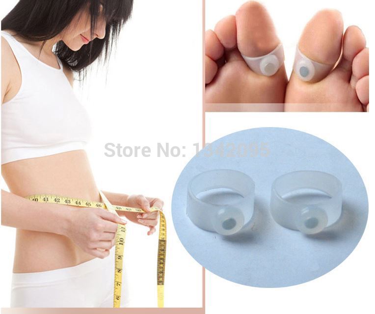 new 1pair Slimming Tools Silicone Foot Massage Toe Ring Fat Burning For Weight Loss Health Care