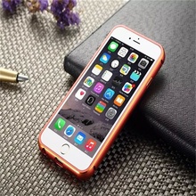 Hot !!! For iphone 6 Plus Case Metal Aluminum Frame+Luxury Litchi Leather Back Phone Cover For iphone6 Plus Case Bag Accessory