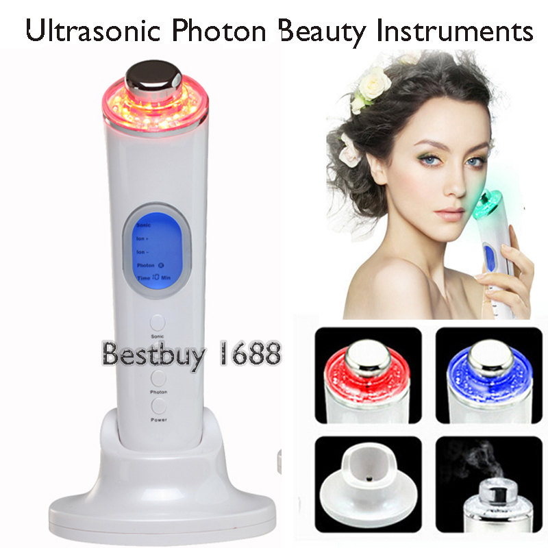 Фотография High Frequency Galvanic Spa Ultrasonic Photon Tender Skin Rejuvenation Facial Beauty Machine Free Shipping