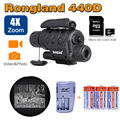 Free Shipping NV 440D Infrared Night Vision IR Monocular Telescope DVR 3 Battery Kit Lens 35mm