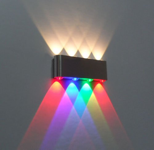 new! 8W Led Wall Sconce lamp Lights for hotel Aisle step Hall Bedside up down indoor Decorative Lighting,led Multi-colored light