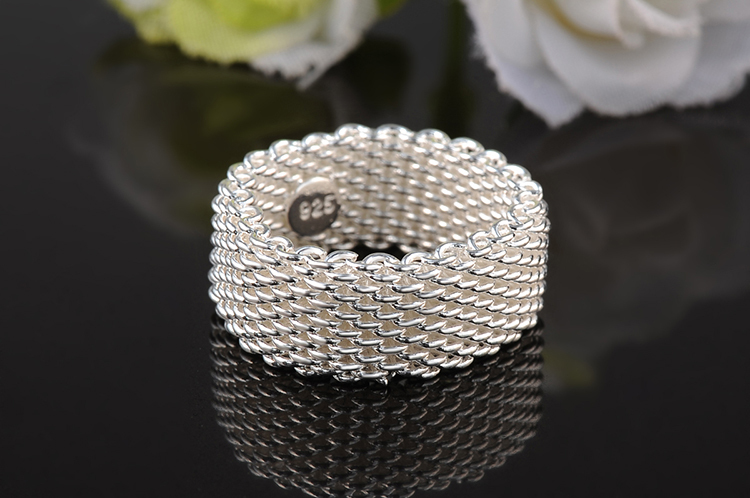 GSSPR023 Silver Plated Valentine s day gift Summer wave high quality web Ring fashion wedding jewelry