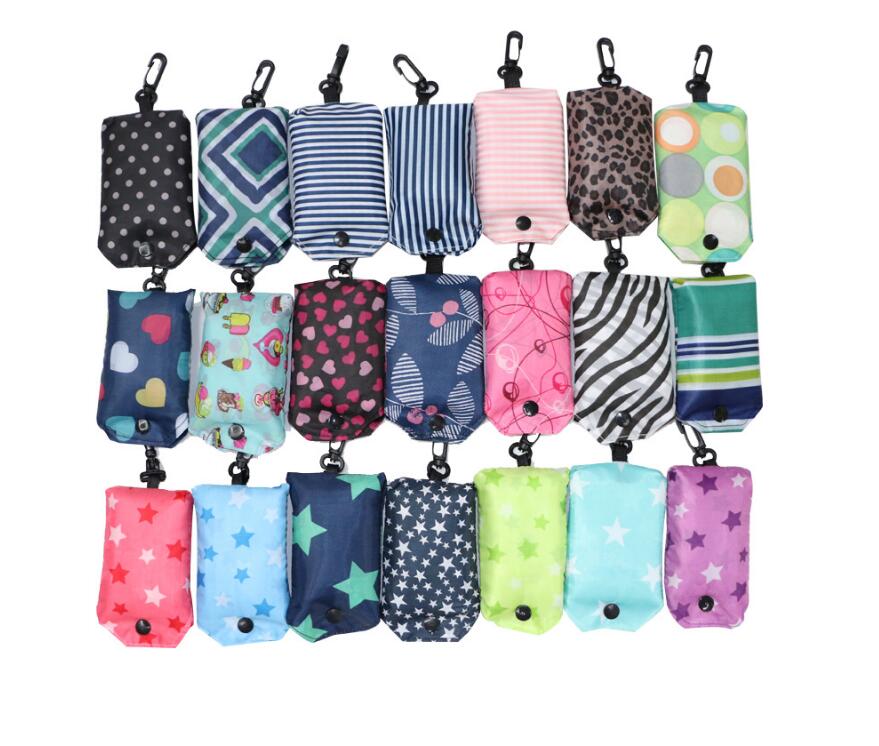 10pcs lot polyester foldable grocery bag solid color reusable bags