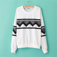 2015 New Autumn European Casual Print Soft Sweatshirt Women Sweatshirts Ethnic Pullover Tops Blouse Hoodie Sweatshirt Outerwear