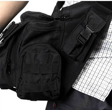 TOYL Men 600D Nylon Molle Tactical Shoulder Strap Bag Military Push Travel bags Camera Money storage Bag Black
