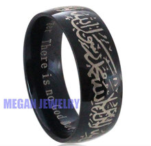 muslim allah Shahada stainless steel ring for women men , islam Arabic God Messager Black Gift & jewelry