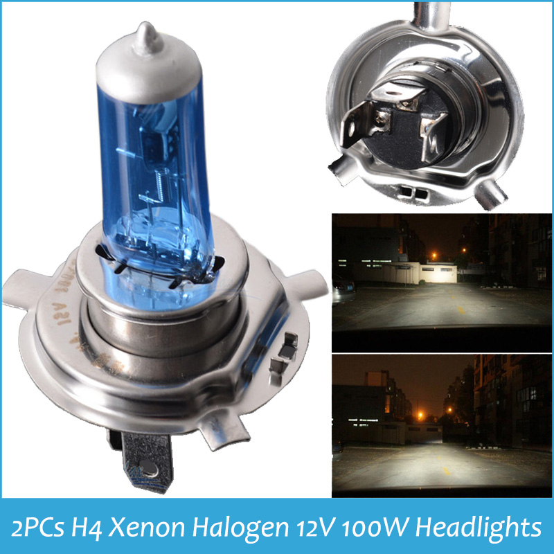 2x H4 XENON HALOGEN BULB 12V 100W Headlights 9003 H4 6000K Xenon Car HeadLight H4 Bulb