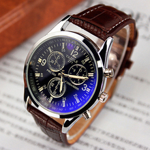 Hot Fashion Men’s Leather Band Stainless Steel Sport Military Quartz Wristwatch Analog 4 Styles