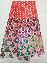 Milk Silk High Quality African Lace Guipure Cord Print Lace Fabric For women dress party 5yd/lot Free Shipping RF1601