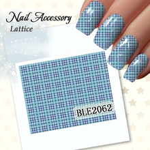 1 Pcs Colorful Grid Water Transfer 3D Nails Sticker Decals 11 Design Beauty Stickers For Nail