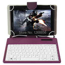 Free shipping Universal Android Tablet Leather Flip Case with Micro USB Keyboard Tablet Case cover for