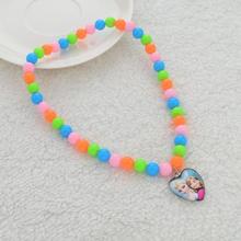 Bubblegum Kids Statement Necklace Pendant For Girls Women Long Cute Resin Heart Necklaces Ethnic Jewelry Fairy