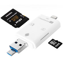 Multifunction 3-in-1 i-FlashDrive HD USB Micro SD HC TF Card Reader,IOS/Android phone/computer USB OTG phone card reader Adapter