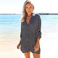 Women Loose Tops Long Sleeve Striped Long Shirt Casual Blouse High Quality Good looking