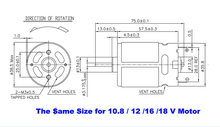 Free Shipping Brand New 10 8V 12V 16V 18V DC motor for Electric drill Engine for