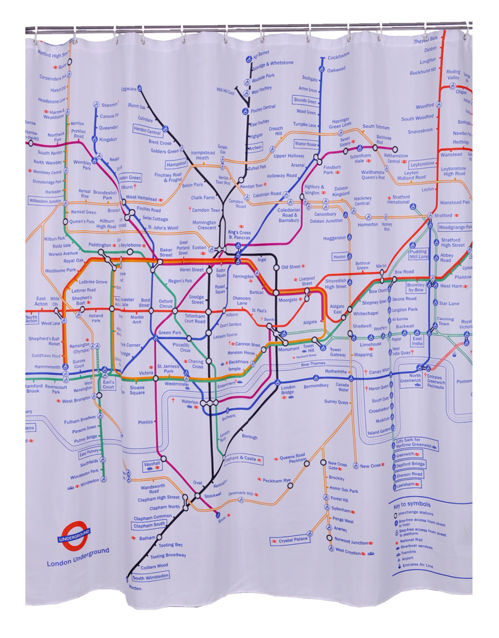 Badkamer producten 100% polyester stof gedrukt london subway kaart Witte Ladder Badkamer ~ Badkamer producten 100% polyester stof gedrukt london subway kaart