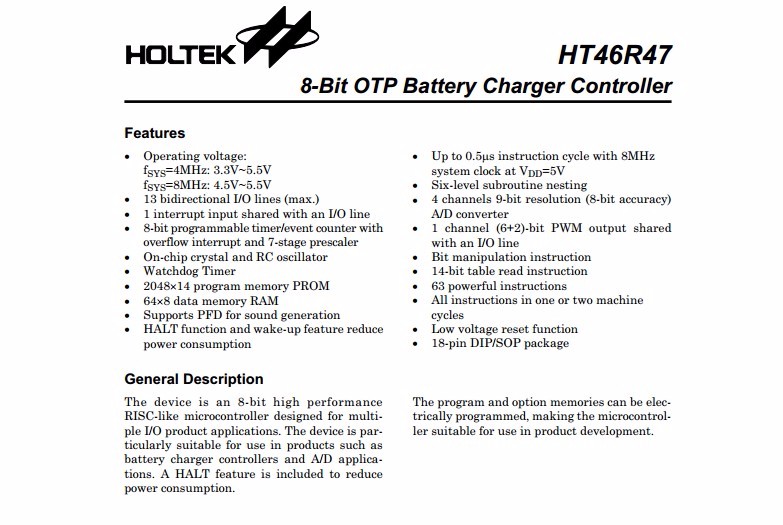 1 pc HT46R47  Holtek  Microcontroller RAM 64Bit  PWM  DIP18 NEW  #BP 