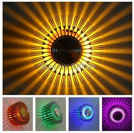 3w Led wall lamp recessed background modern sun lighting aisle entrance lights aluminum body 110v 220v 230v 240v warm Like sun