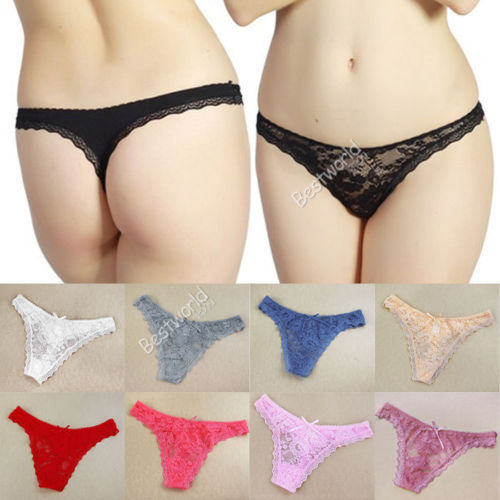 Women Sexy Lingerie Lace Thong Panties G String Panties Thongs Underwear Knickers 9 Colors