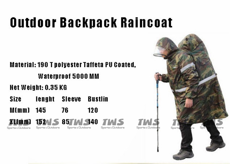 Backpack Raincoat Reflective rape Camo,Orange Blue RCT0005 (1)