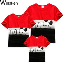 New Arrival 2016 Family Look Summer Short Sleeve Cotton Patchwork T-Shirt Father Mother Son Daughter Family Matching Outfits