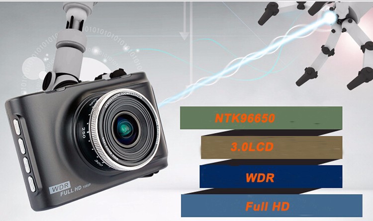 NEW 3.0 inch FH01 1080p manual car camera hd dvr G-sensor NTK96650 camera car , Camera video recorder (8)