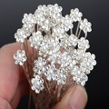 Wholesale 40Pcs lot Silver Plated Crystal Hair Pins Rhinestone Clips Wedding Bridal Hair Accessories Women Jewelry