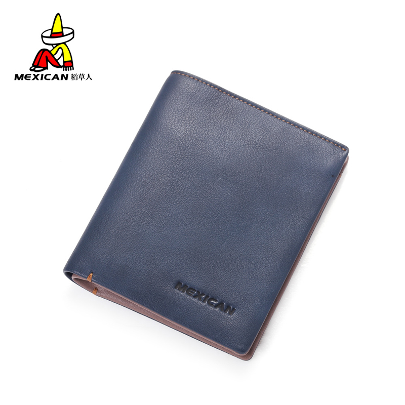 fashion men      first layer  cowhide multifunctional  sewing thread      genuine leather wallets brand male wallet purse men