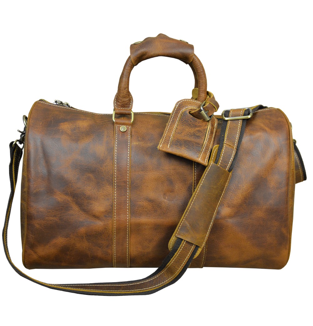 SEARCH AND BUY THIS PRODUCT Men's vintage crazy horse leather travel bag 18" Brown