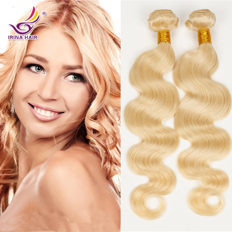 Brazilian blonde hair 4 bundles,613 virgin body wave,100% unprocessed human hair,no shedding and no tangle,Fast delivery on sale