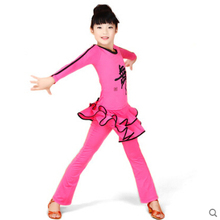 Spring Autumn Girls Long Sleeve Latin Dance Costumes Baby Girl Salsa And Ballroom Dance Exercise Dresses Dancing For Kids WDQ004