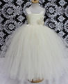 fashion high quality tutu style crochet childrens ivory flower girl dresses cheap