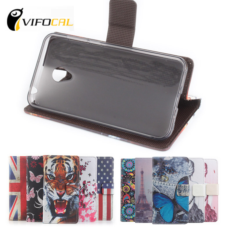 Meizu M2 mini  Flip Case Colorful Paintings With Credit Card Slot 100% New Leather Protective Cover For Phone + Free Shipping